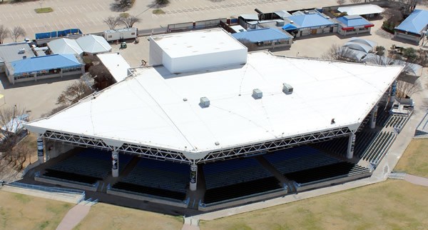 Gaxa Energy Pavilion with flat TPO roofing, installed by Alpine Roofing Construction