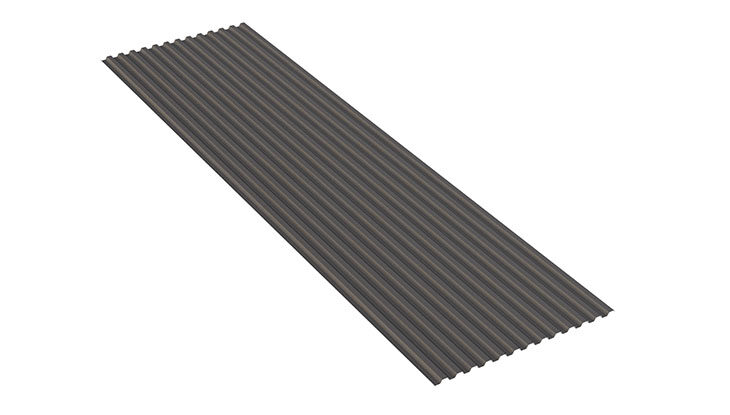 A piece of PBD metal roofing