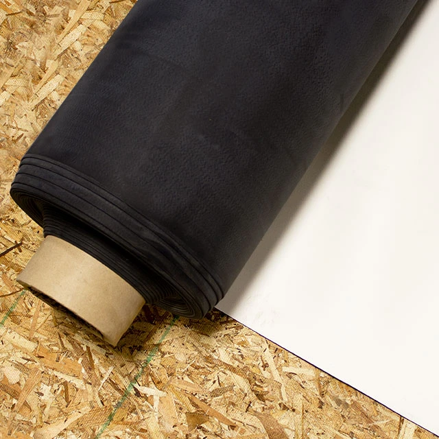 A roll of White on Black EPDM