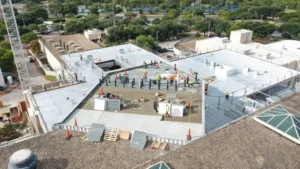 Alpine Roofing Construction building a flat roof in Dallas, TX
