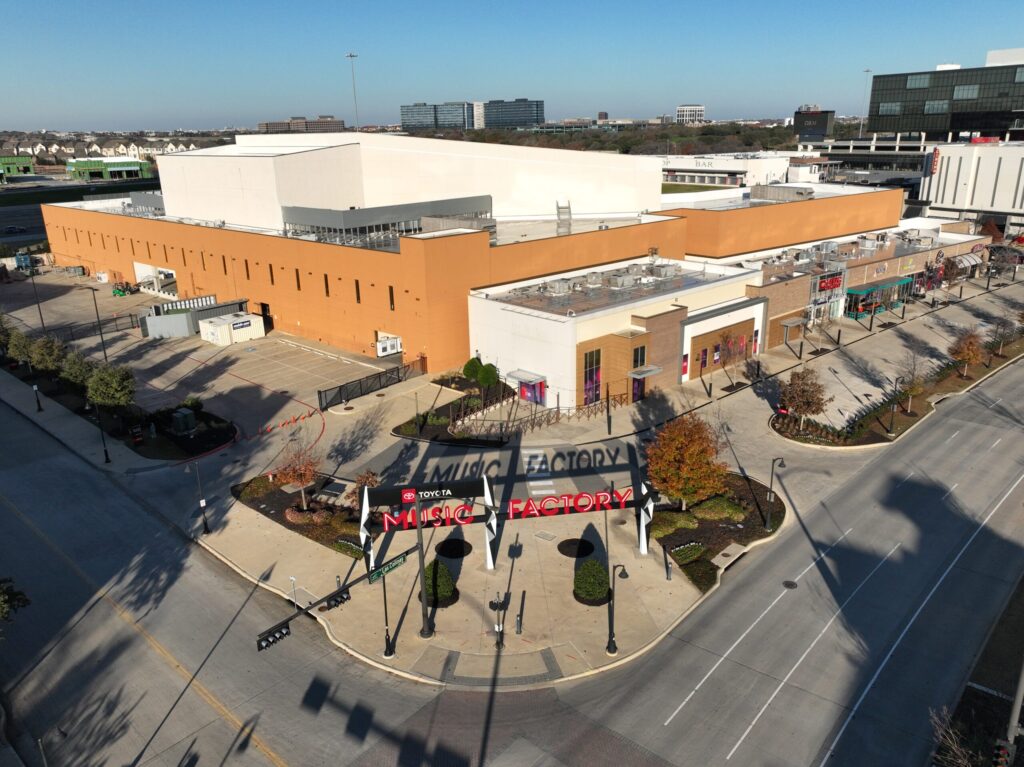 Toyota Music Factory Flat Roofing and Sheet Metal Installation in Irving, TX.
