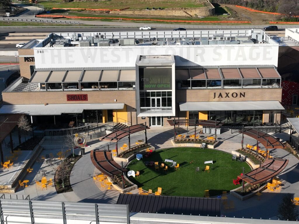 Toyota Music Factory Flat Roofing and Sheet Metal Installation in Irving, TX.
